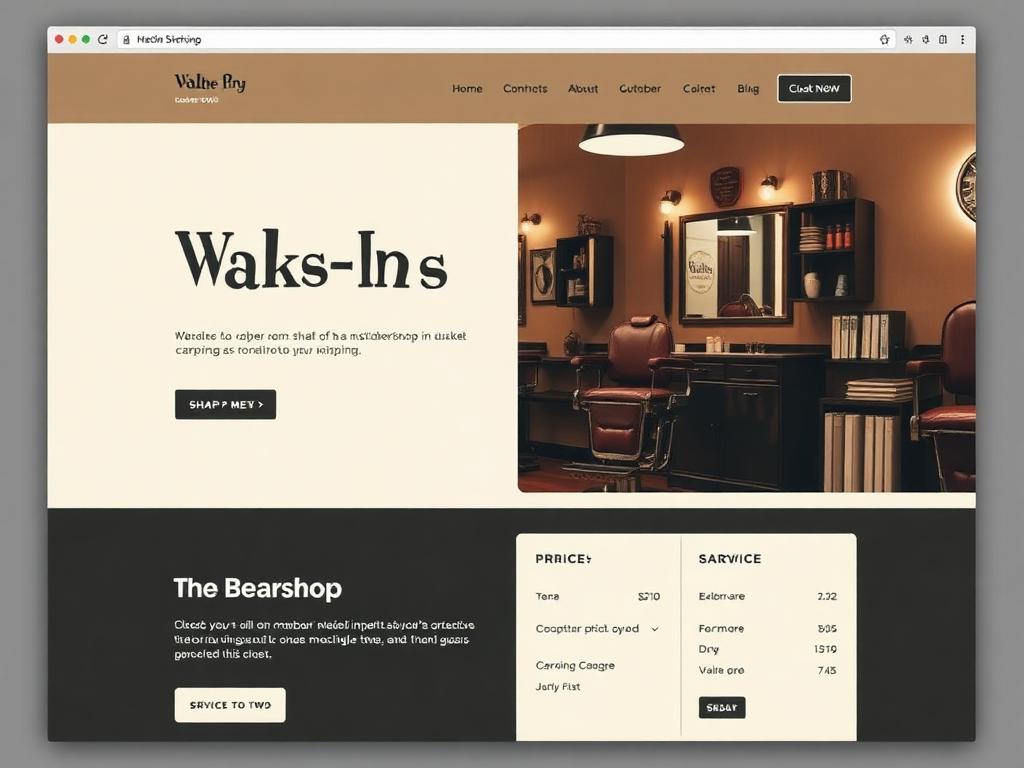 Barbershop website example